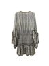 Alexis 100% Polyester 95% Polyester 5% Elastane Print Gray Blue Cocktail Dress Size L - photo 8
