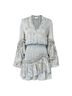 Alexis 100% Polyester 95% Polyester 5% Elastane Print Gray Blue Cocktail Dress Size L - photo 1