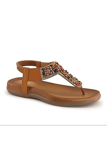 Andrea Women's Decorated T-Strap Sandal (view 1)