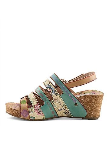 L'Artiste Women's Buckle It Up Sandals in Beige Multi (view 2)