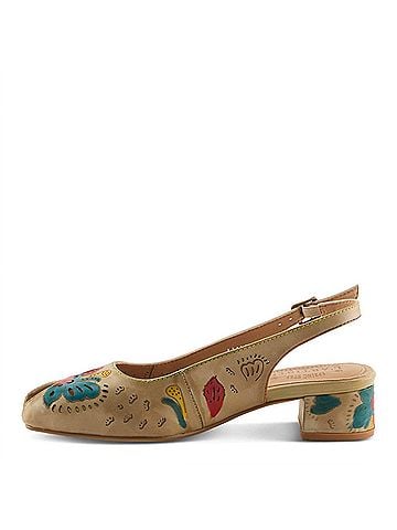 L'Artiste Women's Street Peep Sandals in Beige Multi (view 2)