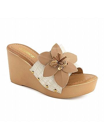 Andrea Women's Summer Wedge Sandals in Bone (view 1)