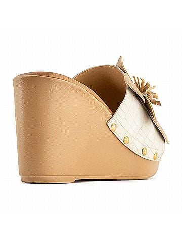 Andrea Women's Summer Wedge Sandals in Bone (view 2)
