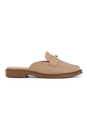 Andrea Women's Moccasin Clogs in Beige (view 1)