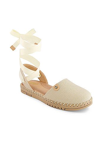 Andrea Women's Textile Ribbon Lace Flats (view 2)