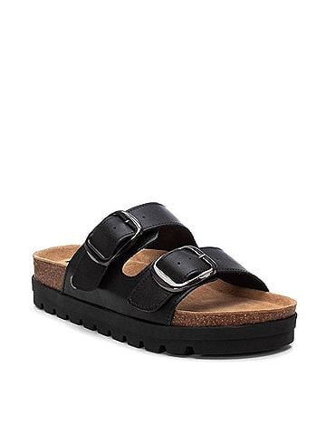 Refresh Women's Leather Sandals in Black (view 2)