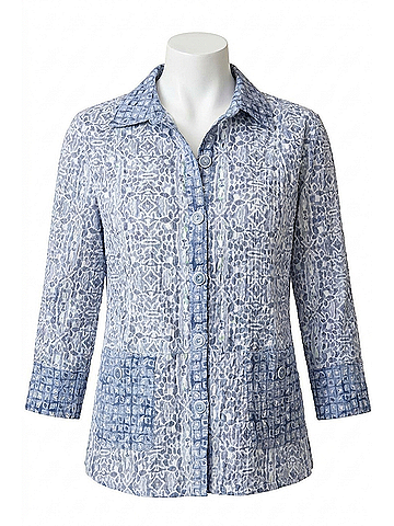 Habitat Crinkled Cotton Shore Jacket in Rain (view 1)