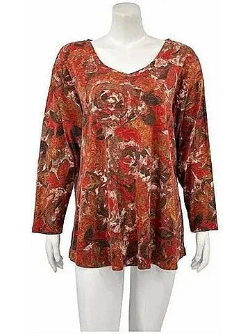 Habitat Floral Print Swing Pullover in Spiced Floral (view 1)