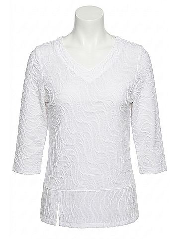 Habitat Cascade Cotton Elbow Sleeve Top in White (view 1)
