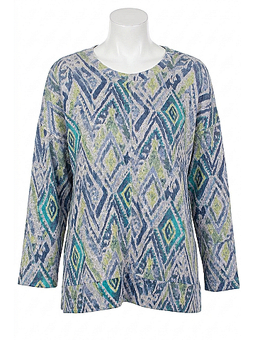 Habitat Soft Fleece Boxy Crew Top in Cornflower (view 1)