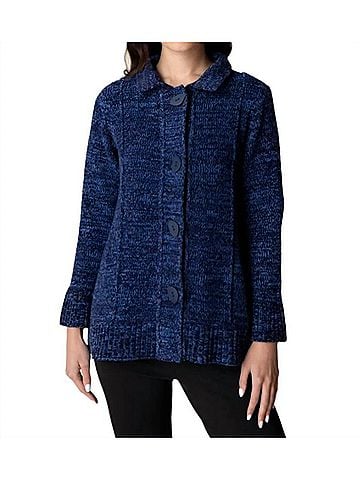 Habitat Chenille Knit Cardigan in Navy (view 2)