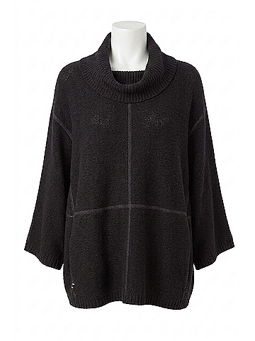 Habitat Cowl Neck Poncho in Black (view 1)