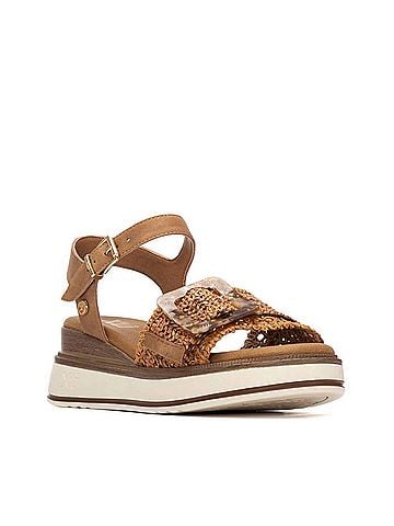 XTI Women's Ankle Strap Sandals in Camel (view 2)