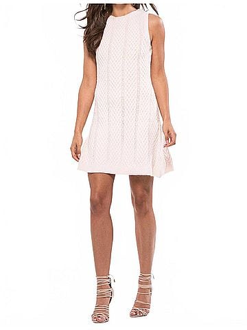 JOA Sleeveless Pink Sweater Dress in Ivory (view 2)
