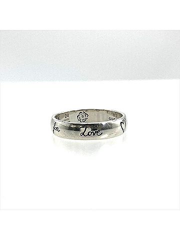 Gucci Gucci Blind for Love Ring, approximately 2cm in size, made of SV925 sterling silver, weighing 4.7g, with silver hardware and engraving. Men's ring. (view 2)