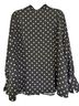 Lane Bryant 100% Polyester Polka Dots Black Pink Long Sleeve Button-Down Shirt Size 20 - photo 2
