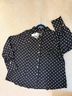Lane Bryant 100% Polyester Polka Dots Black Pink Long Sleeve Button-Down Shirt Size 20 - photo 7
