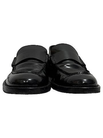 Chanel Chanel Shiny Logo Loafers in Black Calfskin Leather (view 2)