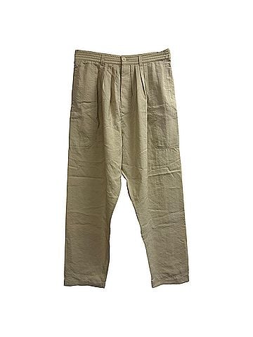 Christophe Lemaire Lemaire Straight Tailored Pants in Beige Silk (view 1)