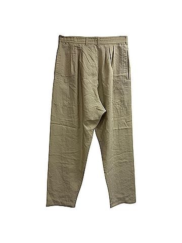 Christophe Lemaire Lemaire Straight Tailored Pants in Beige Silk (view 2)