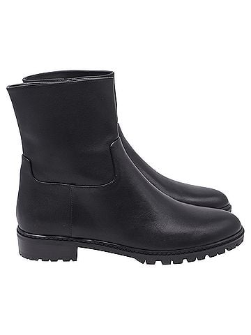 Stuart Weitzman Stuart Weitzman City Zip Ankle Boots in Black Leather (view 1)