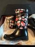 Coach Floral Black Multi Color Rain Boots Size 6 - photo 7