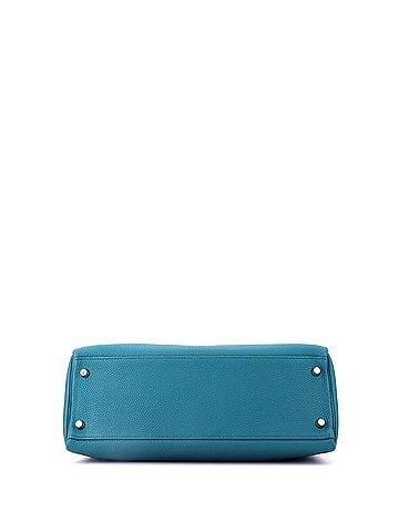 Hermès Kelly Handbag Blue Togo with Palladium Hardware 32 (view 2)