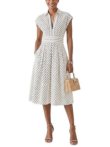 Banana Republic Factory Store Poplin Midi Dress Casual Dress (view 1)