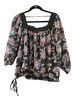 Wild Moss 100% Polyester 100% Rayon Floral Black Multi Color Blouse Size L - photo 2