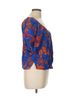 Brixton Floral Blue Orange Short Sleeve Blouse Size L - photo 7