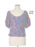 Brixton Floral Blue Orange Short Sleeve Blouse Size L - photo 8