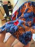 Brixton Floral Blue Orange Short Sleeve Blouse Size L - photo 4