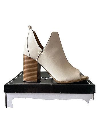 Qupid Bone Peep Toe Booties Boots (view 2)