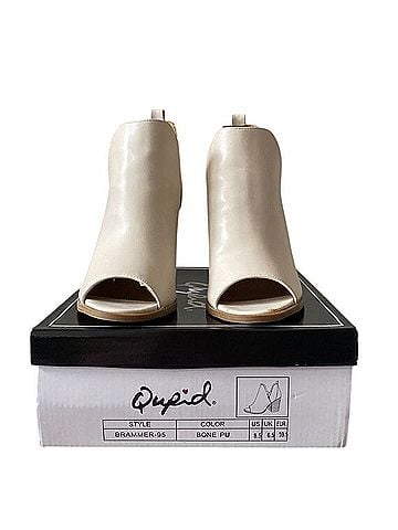 Qupid Bone Peep Toe Booties Boots (view 1)