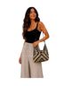 Crochet Solid Black Tan White Shoulder Bag One size - photo 1