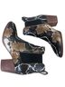 Madewell 100% Leather Snake Print Tan Black Ankle Boots Size 5 - photo 4