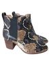 Madewell 100% Leather Snake Print Tan Black Ankle Boots Size 5 - photo 9