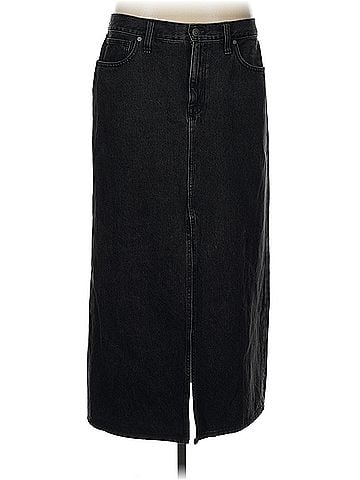 Madewell Madewell Denim Mid-Rise Maxi Skirt in Lunar Wash (view 1)