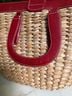 Coach 100% Straw 100% Leather Red Multi Color Tan Tote One size - photo 9