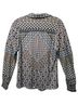 Hale Bob Graphic Brown White Blue Long Sleeve Blouse Size XS - photo 2