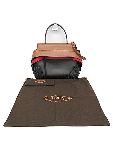 Tod's Tod's Wave Medium Women's Leather Handbag,Shoulder Bag Black,Brown (view 2)