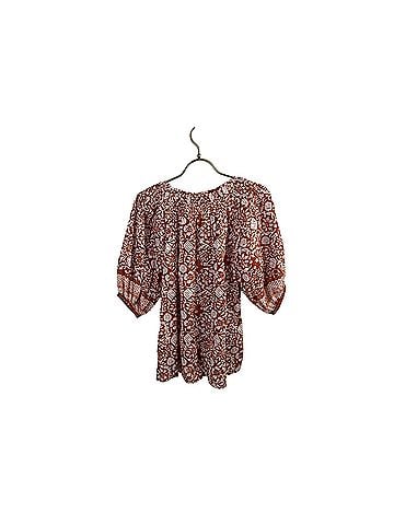 Cleobella Orange &amp; White Cotton Adele Anila Block Print Blouse (view 2)