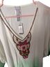 Chico's White Green Short Sleeve Blouse Size 3 - photo 3