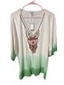 Chico's White Green Short Sleeve Blouse Size 3 - photo 2