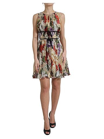 Dolce & Gabbana Beige Floral Sleeveless A-line Mini Women's Dress (view 1)