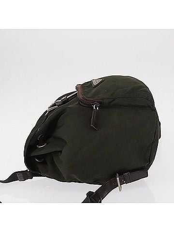 Prada Front Pocket Tessuto Khaki Nylon Backpack Bag (view 2)