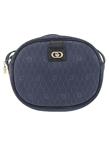 Dior Vintage Honeycomb Canvas Navy Canvas Shoulder Bag Bag (view 1)