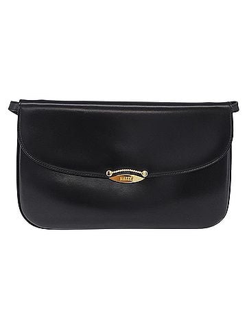 Bally Vintage Leather Black Leather Shoulder Bag Bag (view 1)