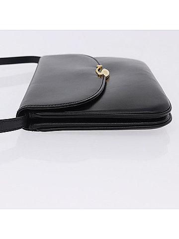 Bally Vintage Leather Black Leather Shoulder Bag Bag (view 2)