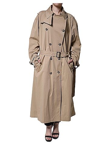 Dolce & Gabbana Khaki Double Breasted Trench Coat Women's Jacket (view 1)
